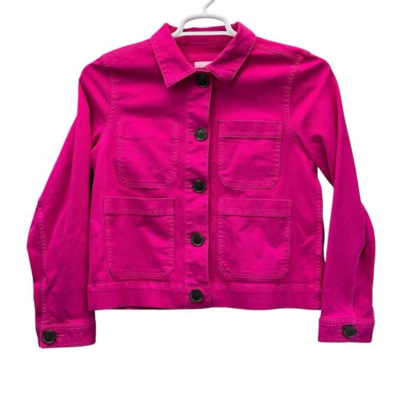 Made And Love Loft Jackets & Blazers - Made And Love Loft Denim Jacket Women’s Size Small Bright Pink